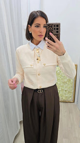 CARDIGAN PATTA PANNA ART.3667